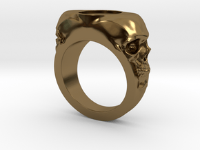 Skull Signet Ring blank size 12 in Polished Bronze