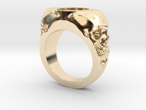 Skull Signet Ring blank size 12 in 14K Yellow Gold