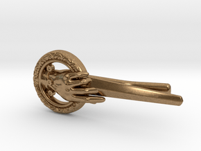 Hand of the King Tie Clip for skinny ties in Natural Brass