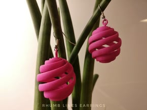 Rhumb Lines Earrings in Pink Processed Versatile Plastic
