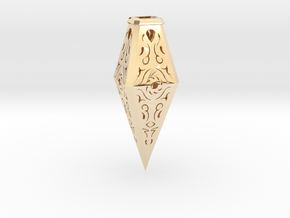 Hollow Rune Diamond  in 14k Gold Plated Brass