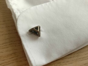 Triangular Cufflink in Polished Bronze Steel