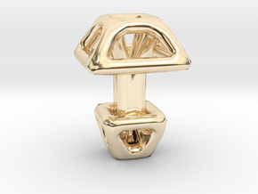 Square Cufflink in 14K Yellow Gold