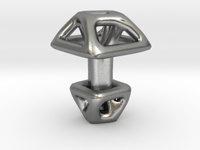 Square Cufflink Twisted in Natural Silver