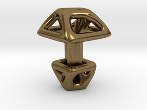 Square Cufflink Twisted in Natural Bronze