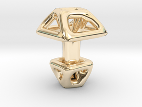 Square Cufflink Twisted in 14K Yellow Gold