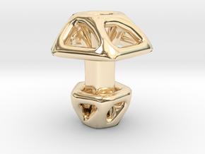 Pentagonal Cufflink Twisted in 14k Gold Plated Brass