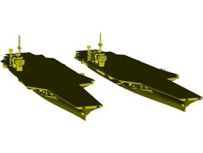 1/1800 scale USS Kitty Hawk CV-63 aircraft carrier in Clear Ultra Fine Detail Plastic