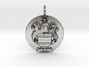 Mather Family Crest Pendant in Natural Silver