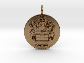 Mather Family Crest Pendant in Natural Brass