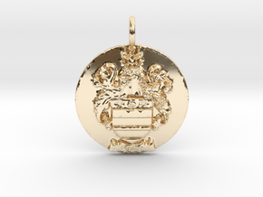 Mather Family Crest Pendant in 14k Gold Plated Brass