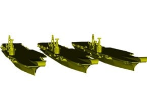 1/1800 scale HMS Hermes R-12 aircraft carriers x 3 in Clear Ultra Fine Detail Plastic