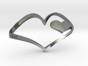 heart pendant in Polished Silver