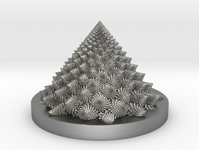 Romanesco fractal Bloom zoetrope in Natural Silver: Medium
