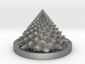 Romanesco fractal Bloom zoetrope (backwards) in Natural Silver: Medium