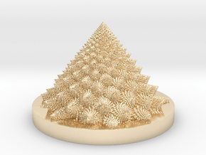 Romanesco fractal Bloom zoetrope (backwards) in 14k Gold Plated Brass: Medium