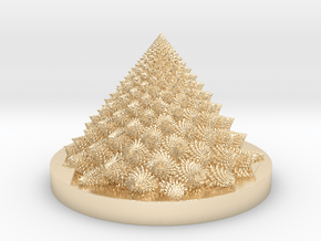 Romanesco fractal Bloom zoetrope (more resolution) in 14k Gold Plated Brass: Medium