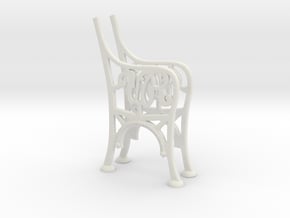 Victorian Railways Bench Seat Ends 1:19 Scale in White Natural Versatile Plastic