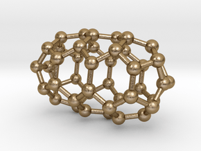 0632 Fullerene c44-3 d3d in Polished Gold Steel