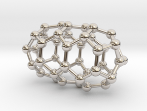 0632 Fullerene c44-3 d3d in Rhodium Plated Brass