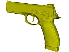 1/15 scale Ceska Zbrojovka CZ-75 pistol x 1 in Clear Ultra Fine Detail Plastic