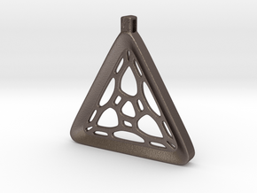 Surround ::: Triangle Pendant ::: v.01 in Polished Bronzed Silver Steel