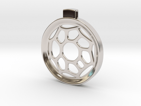 Surround ::: Circle Pendant ::: v.01 in Rhodium Plated Brass