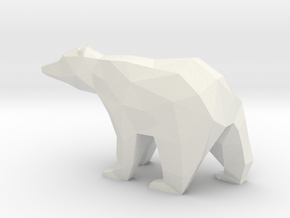 Low Poly Bear in White Natural Versatile Plastic