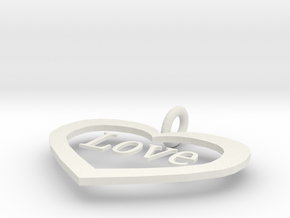 love pendant  in White Natural Versatile Plastic