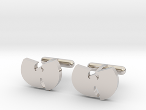 Wu Cufflink Set in Rhodium Plated Brass