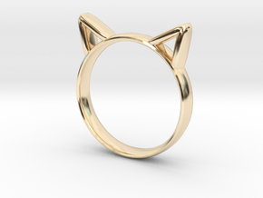 Cat Ears Ring in 14k Gold Plated Brass