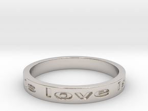 love is all you need Ring 8.25 in Rhodium Plated Brass