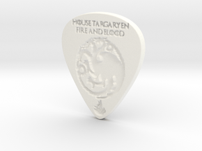Game of Thrones House Targaryen Guitar Pick in White Processed Versatile Plastic