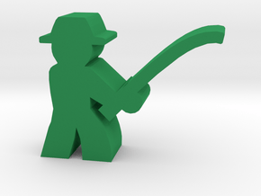 Game Piece, Fisherman in Green Processed Versatile Plastic