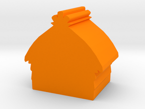 Game Piece, Hut in Orange Processed Versatile Plastic