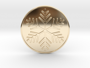 Snowflake Coaster in 14k Gold Plated Brass