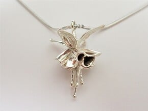 Fuchsia pendant in Polished Silver