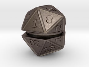 D20 Container in Polished Bronzed Silver Steel