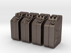 1:35th Scale Jerry Can 4 Pack in Polished Bronzed Silver Steel