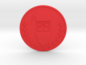 Santa Coaster in Red Processed Versatile Plastic