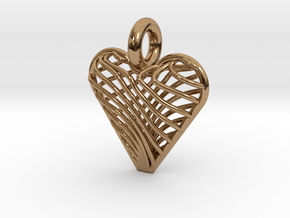 Swirling Heart Pendant in Polished Brass