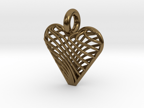 Swirling Heart Pendant in Polished Bronze