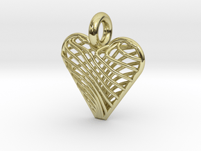 Swirling Heart Pendant in 18k Gold Plated Brass
