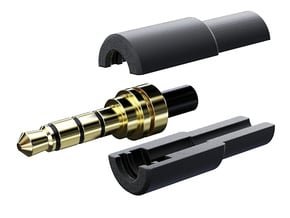 3.5mm 4-pole Male Plug Holder HS in Black Natural Versatile Plastic