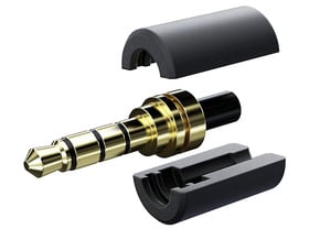 3.5mm 4-pole Male Plug Holder SIMPLE in Black Natural Versatile Plastic