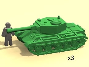 6mm WW2 tank (3) in Tan Fine Detail Plastic