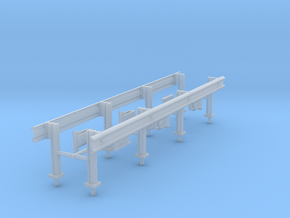1/64th set of two 20' highway guardrails  in Tan Fine Detail Plastic