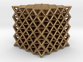 512 Tetrahedron Grid 2.3" in Natural Brass