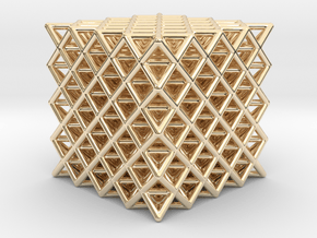 512 Tetrahedron Grid 2.3" in 14K Yellow Gold