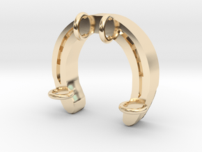Horseshoe Charm 07 in 14k Gold Plated Brass